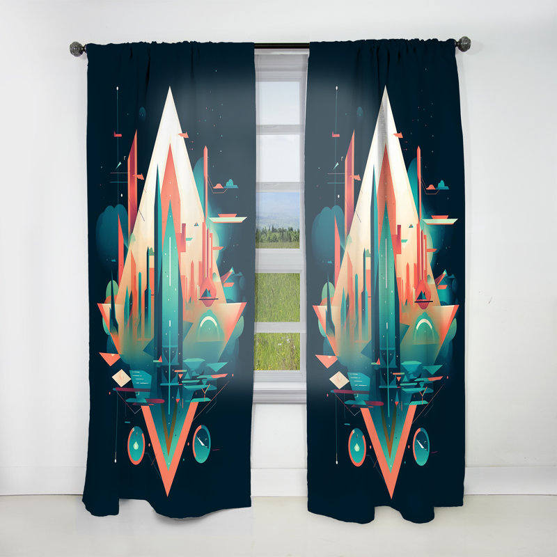 Eleora - Approche minimaliste Mid-Century I - Rideau en velours moderne - obscurcissant - 1 panneau, L 52 po x L 120 po