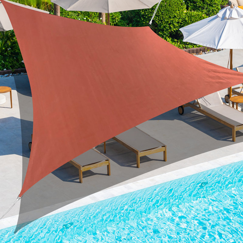 Terra Cotta Red 12' Square UV Block Patio Shade Sail