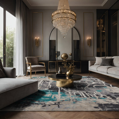 Tapis gris soyeux et moelleux