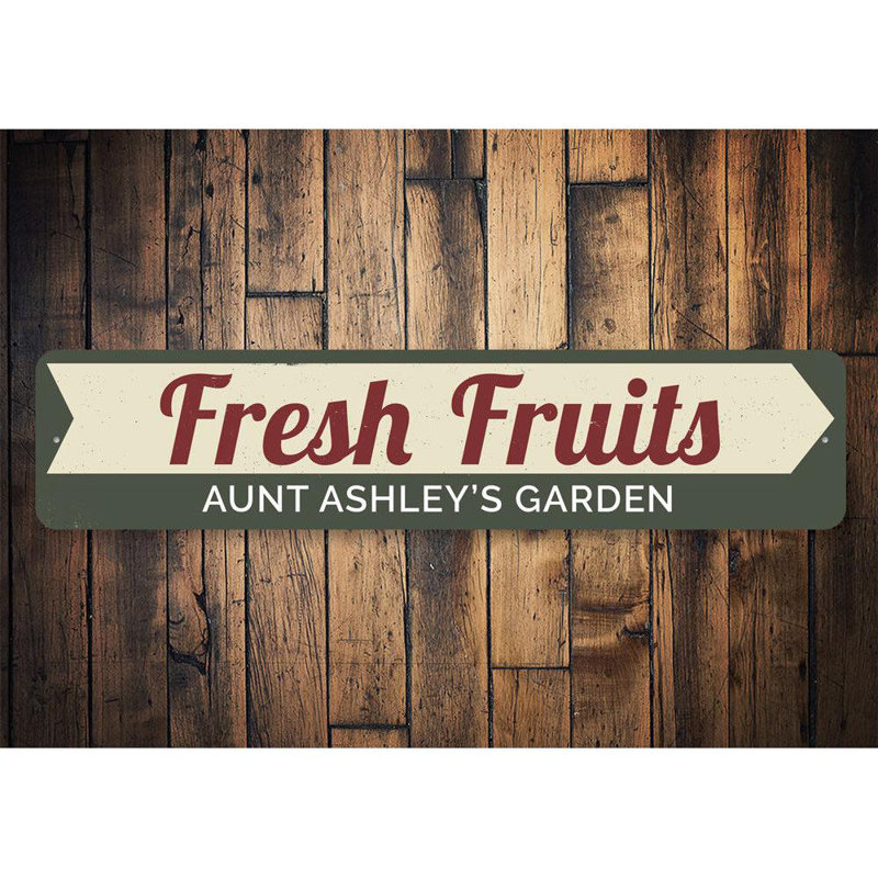 Plaque en aluminium Fresh Fruit, H 4 po x l 18 po x P 0,04 po