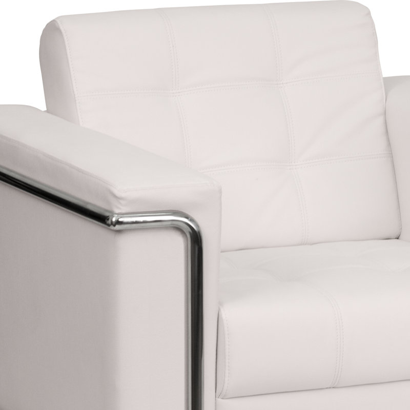 Chaise Hercules série contemporaine Lesley LeatherSoft, Blanc