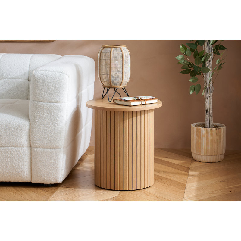 Suire FLUTED SIDE TABLE , Oak, Oak