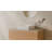 Badeloft 18.8" x 18.8" Square Stone Resin Vessel Bathroom Sink WB-05-S-M in Matte White-35943823