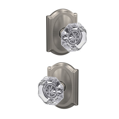 Custom Alexandria Non-Turning Glass Knob with Camelot Trim
