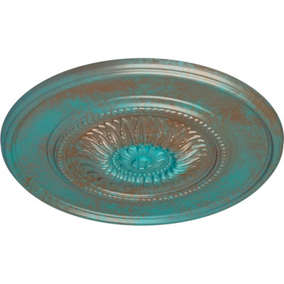 Médaillon de plafond Endurathane Milton, 54 1/4 po x P 2 7/8 po, peint à la main craquelé