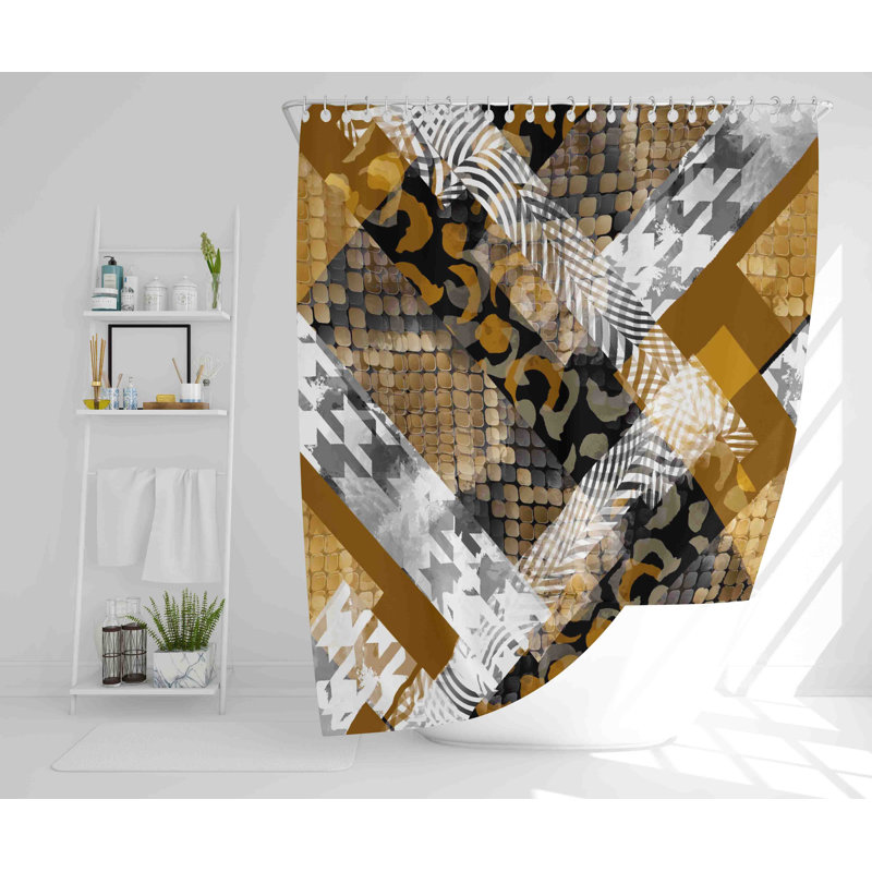 Skuli Polyester Shower Curtain, 168cm H x 168cm W