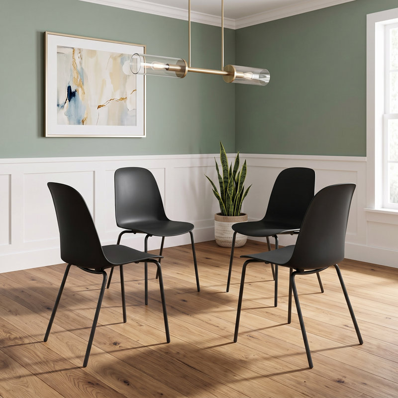 Stackable Dining Chairs, Black