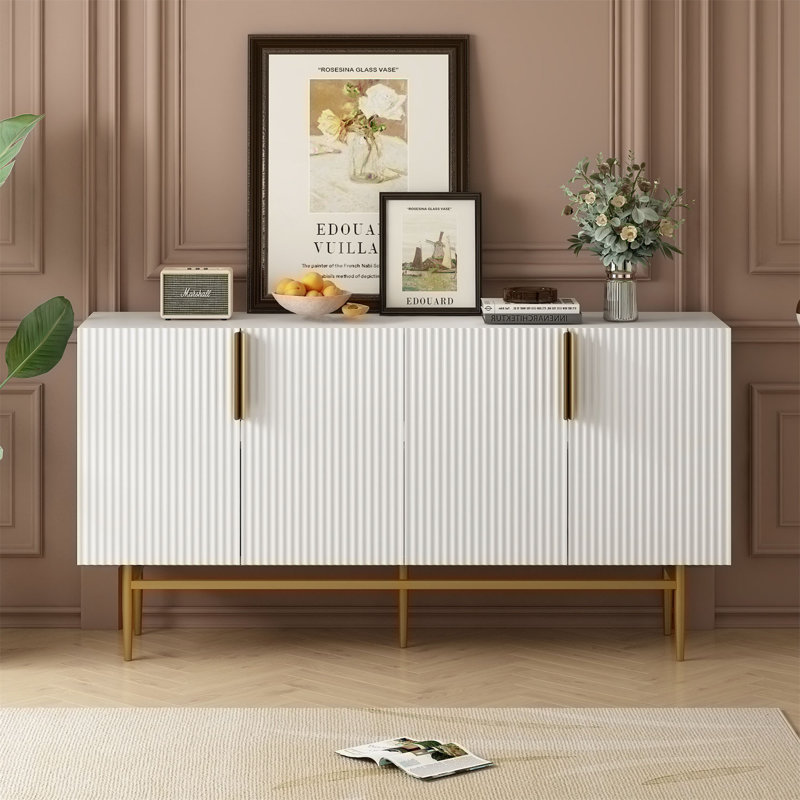 Elegant Sideboard Buffet Cabinet, White
