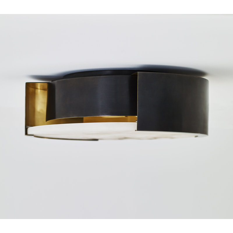 Kelly Wearstler Melange Small Flush Mount, 4.5" H x 13.625" W x 13.625" D, Bronze