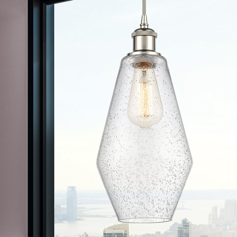 Luminaire suspendu simple à 1 lumière Gabbie, Nickel poli