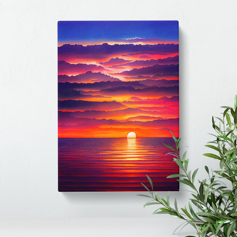 XC1022-2409X Head Turning Ocean Sunset - Wrapped Canvas Print, 76cm H x 50cm W x 3cm D