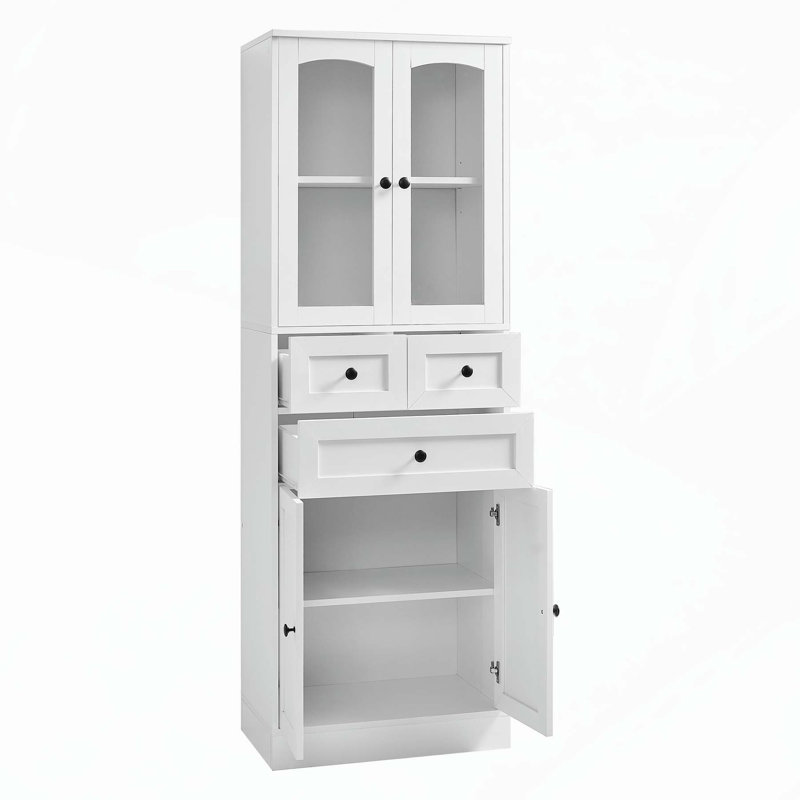 Armoire de salle de bain haute polyvalente avec plusieurs compartiments et fabrication durable