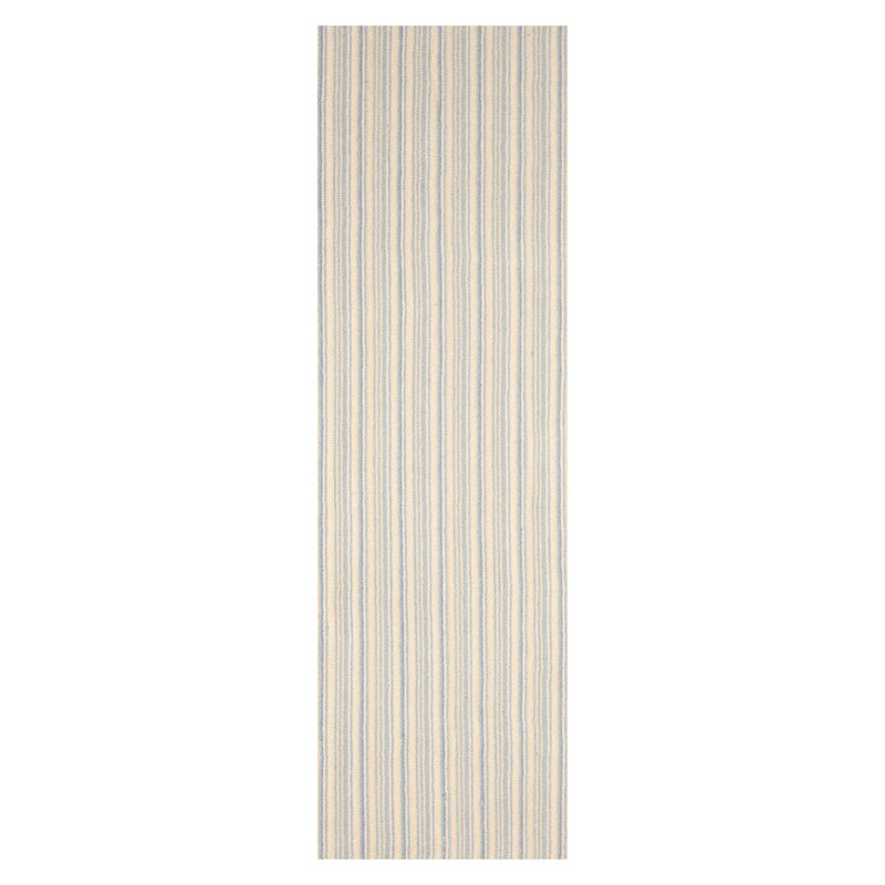 Tapis oriental multicolore tissé à la main à rayures contemporaines, Tapis de couloir 2 pi 6 po x 10 pi