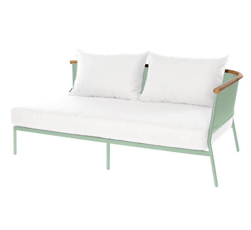 Canapé modulaire de patio avec coussins, Vert Panamone, Vert pastel, Oui