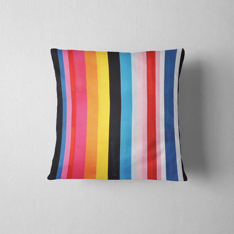 Housse de coussin réversible, Zentari multicolore / rayé, H 22 po x l 22 po