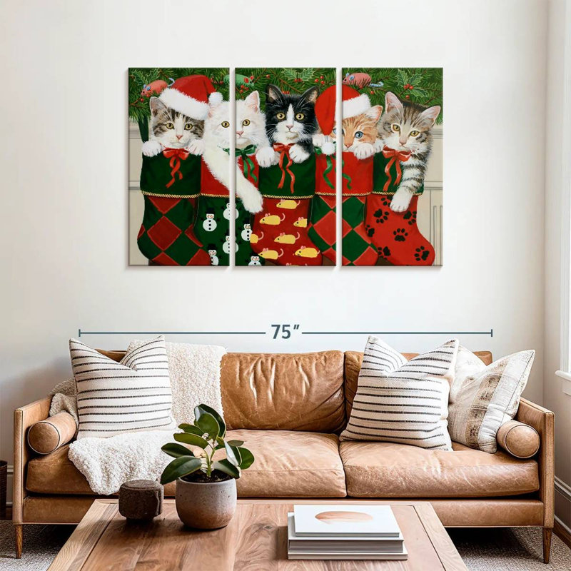 Chatons de Noël Lelend, H 36 po x l 57 po