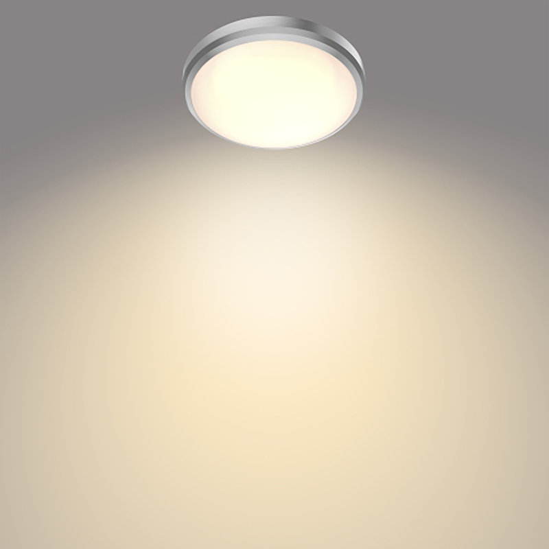 Philips LED Balance Bathroom Ceiling Light 27K 17W Warm White IP44 (Single Pack), Nickel