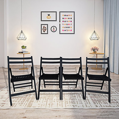 Wood Folding Chair Set of 4