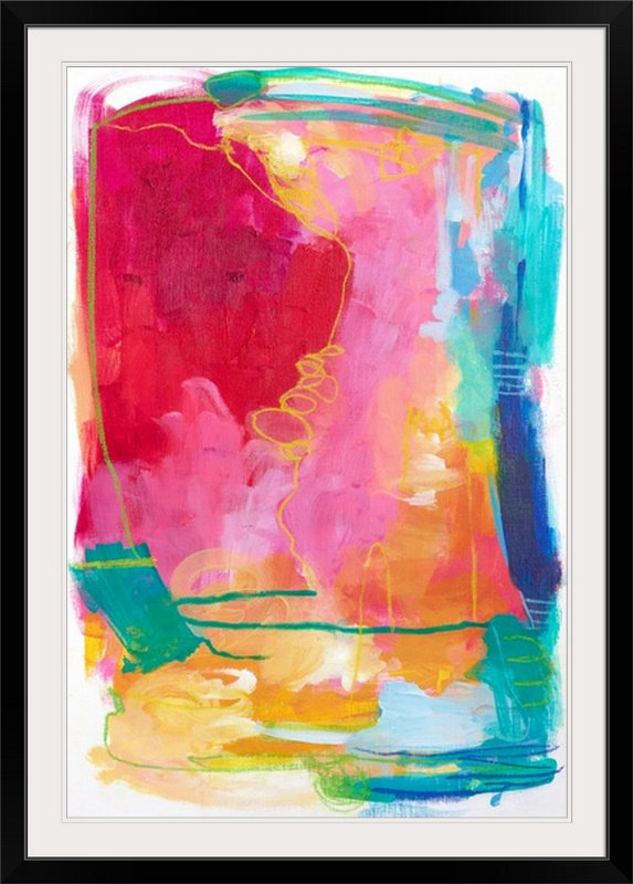 'Flex Zone' by Fultonham Painting Print, 32" H x 24" W x 1" D, Black Frame
