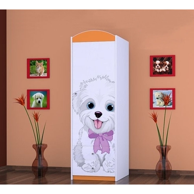 Orourke 1 Door Wardrobe, Orange