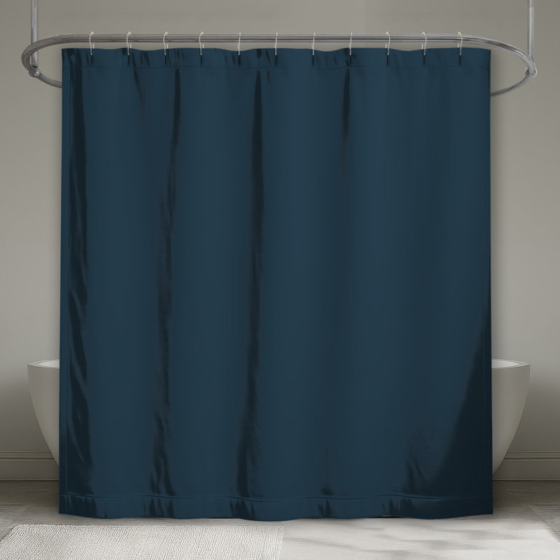 Rideau de douche uni à fond bleu extra long, 70 po L x 93 po H