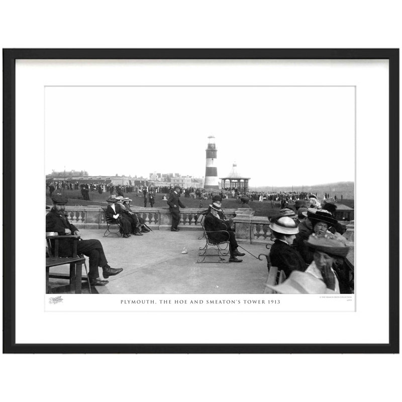 Plymouth, The Hoe And Smeaton's Tower 1913 by Francis Frith - Single Picture Frame Print, 40cm H x 50cm W x 2.3cm D