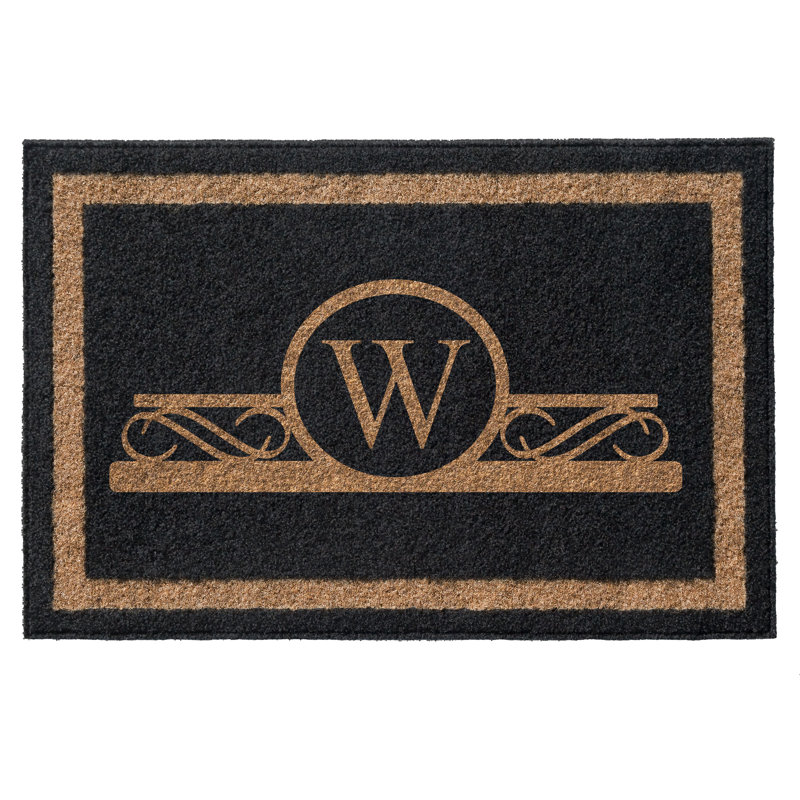 Tapis d'extérieur personnalisé antidérapant Blythdale, Noir, 60 po x 36 po