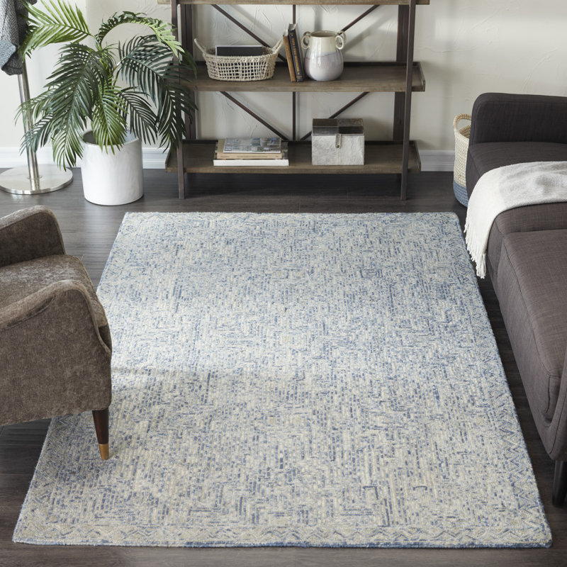 Medium Wool Abstract Indoor Rug, Rectangle 5' x 8'