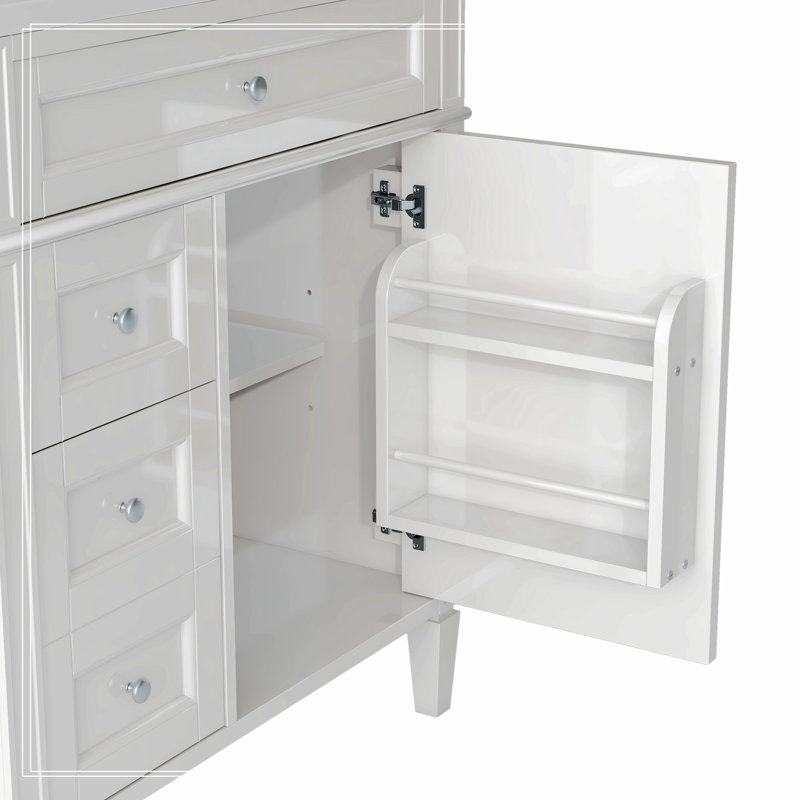 Castone 30'' Single Bathroom Vanity with Top, White
