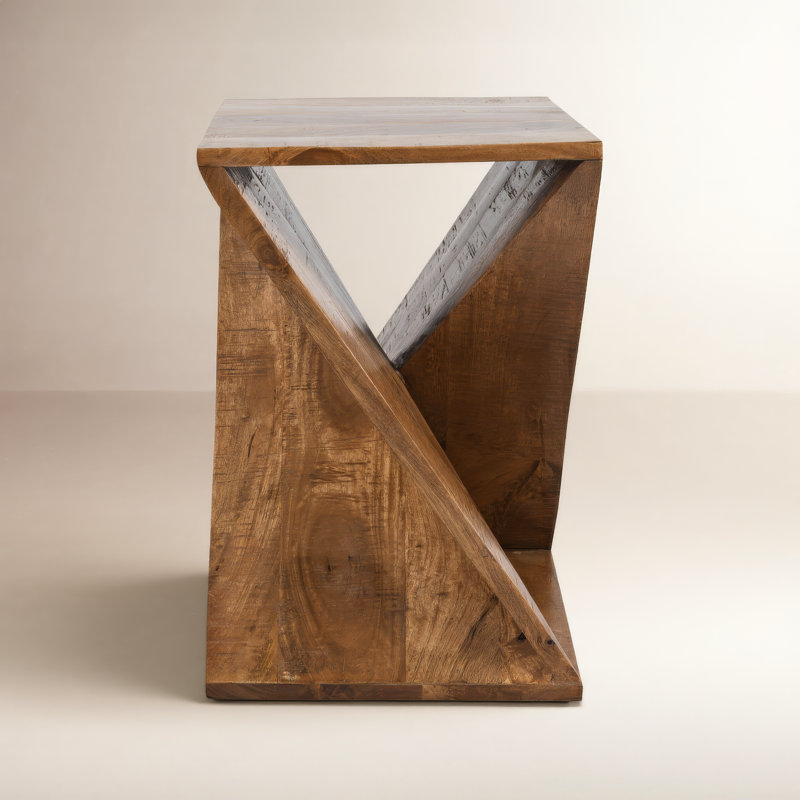 Rivera Solid Wood Top End Table, Amber