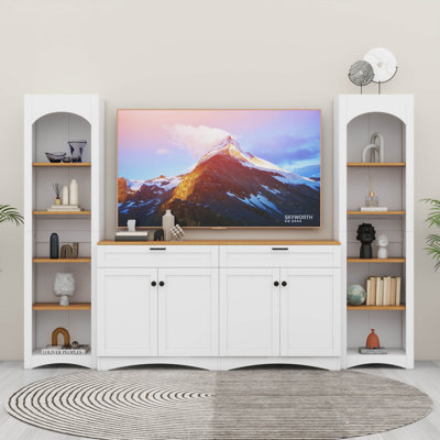 Meuble télé 3 pièces avec 2 bibliothèques Modern
