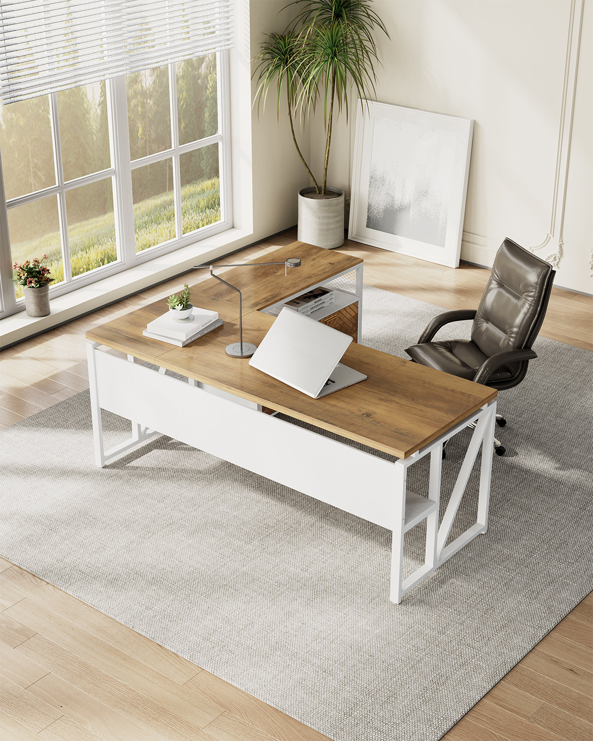 Latitude Run® Modern 63 quot Executive Computer Desk and 31 quot Lateral File