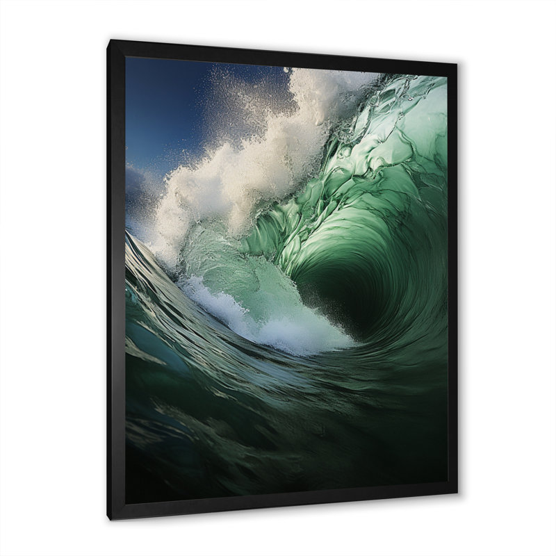 Jaalen Coastal Majestic Waves II, H 20 po x l 12 po x P 1 po, Cadre photo noir