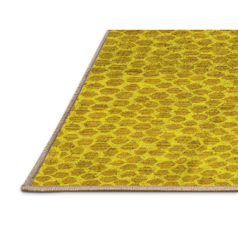 Washable Abstract Indoor Rug, Rectangle 5' x 7'