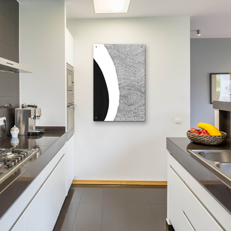 «Black & White Abstract II» par Regina Moore, H 36 po x l 24 po x P 0,2 po