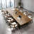 Simple Rectangular Solid Wood Conference Table-498690382