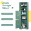 Armoire d'angle haute pour salle de bain, casier séparé, porte et tablette réglable, panneau de fibres à densité moyenne, vert