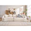 Canapé courbé désossé, canapé modulaire à compression de 110 po, blanc haute densité, canapé-lit pour salon, salon, appartement, chenille-818326687