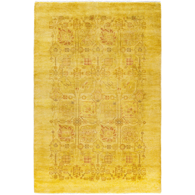 Overdyed One-of-a-Kind 4' 1" X 6' 2" Hand Knotted Area Rug