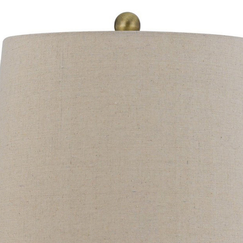 Kaisee Metal Table Lamp, Gold, Beige