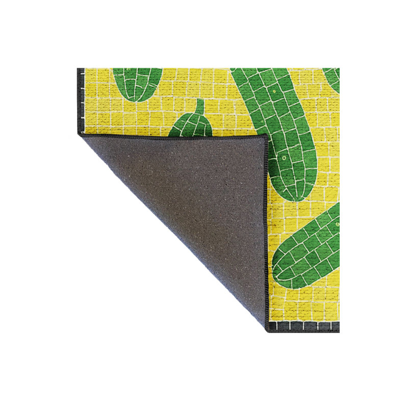 Tapis jaune tissé à envers lavable Mosso, 3'3" x 9'10"