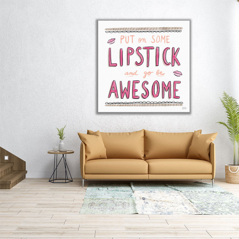 Awesome Rouge à lèvres - reproduction d'art sur toile, H 20 po x l 20 po