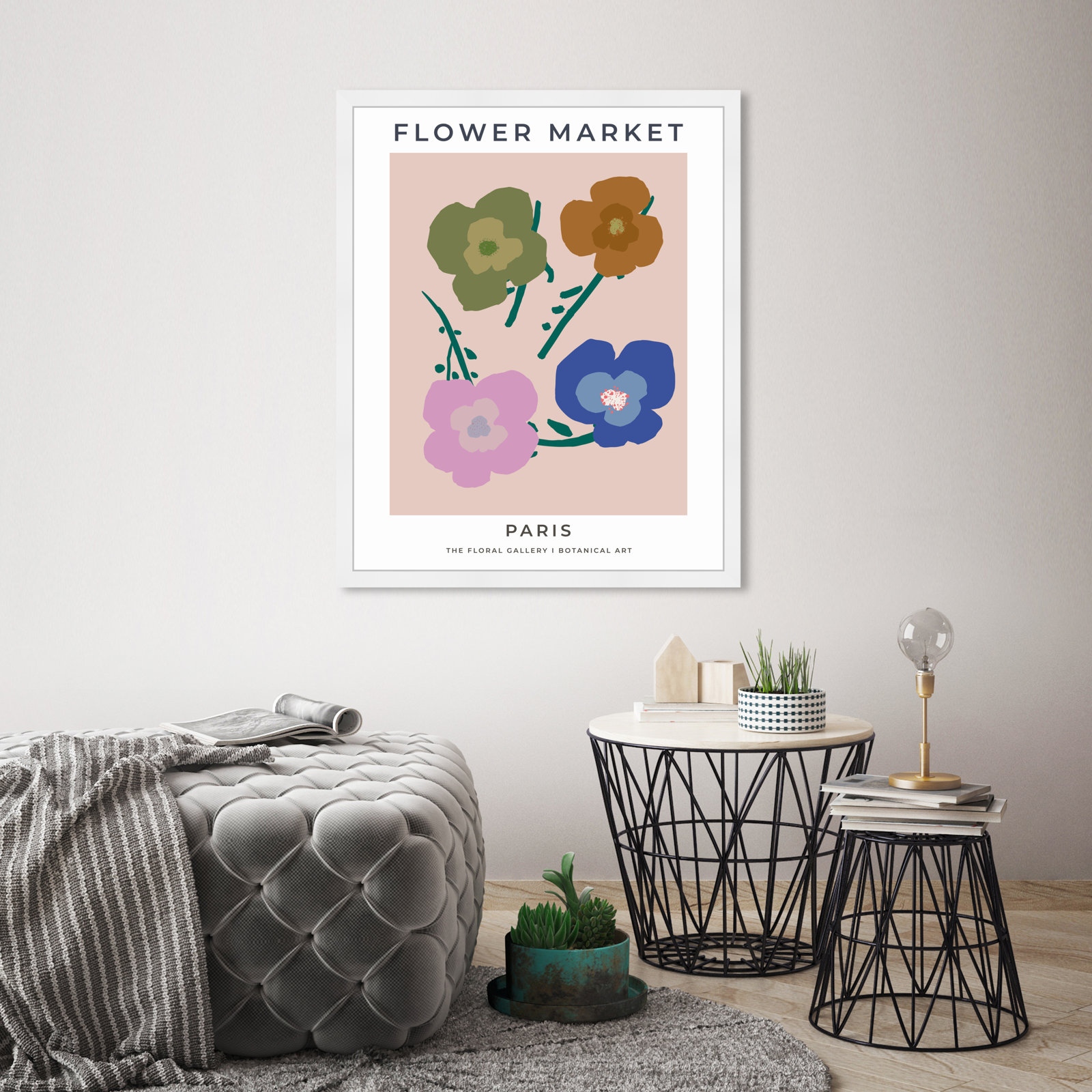 Paris Flower Market Print by Oliver Gal, 32" H x 26" W, White