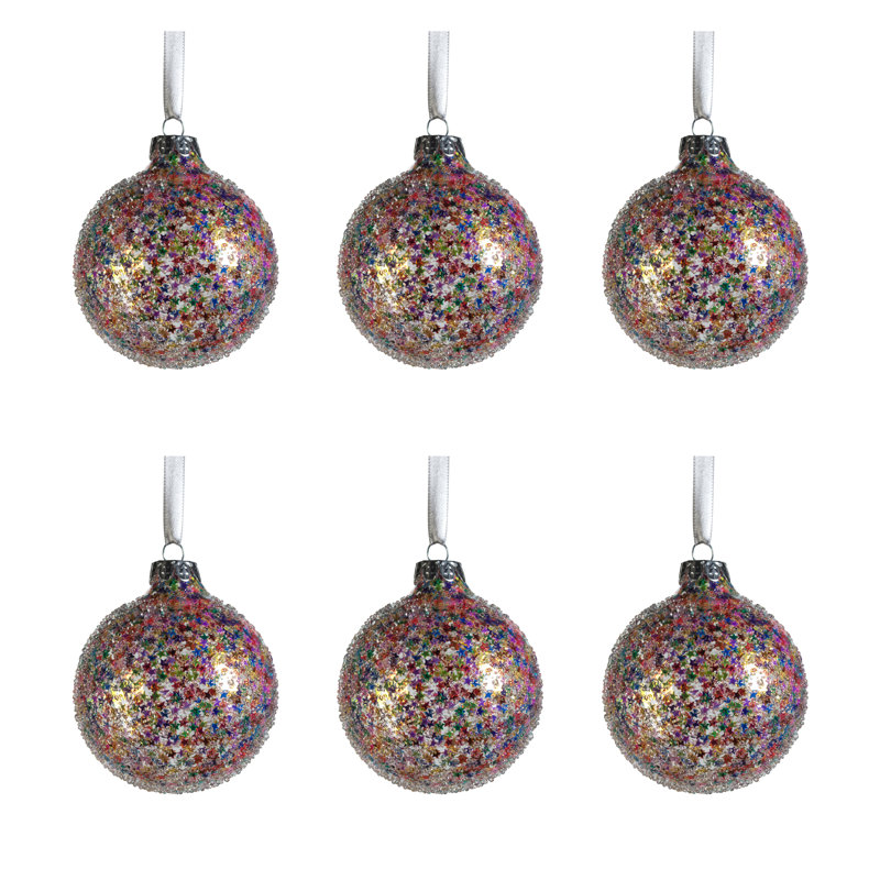 Ornement boule Harlun The Holiday Aisle®, H 3,25 po x l 3,25 po x P 3,25 po, Multicolore
