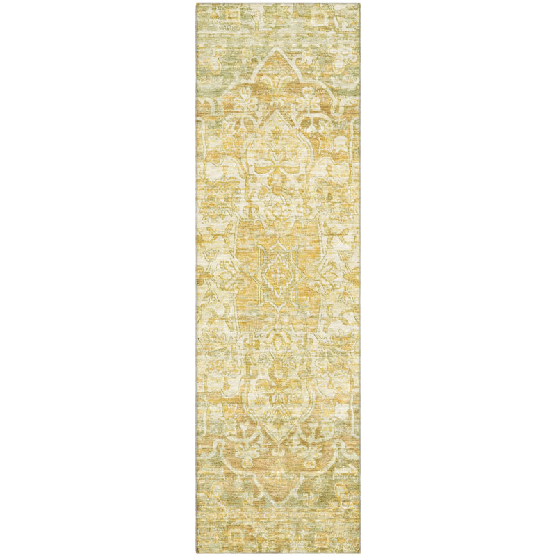 Premium Machine Washable Lucchesi AMF1728 Global Rug, Runner 2'3" x 7'6"
