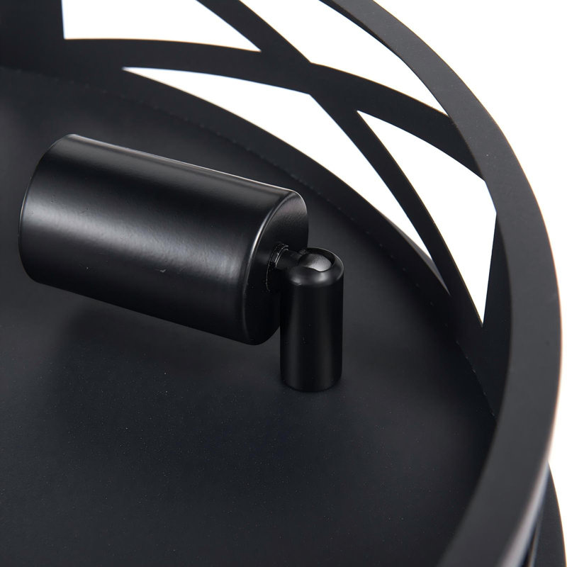 Plafonnier encastré industriel 5 lumières mat, H 3,82 po x l 16,54 po x P 16,54 po, Noir