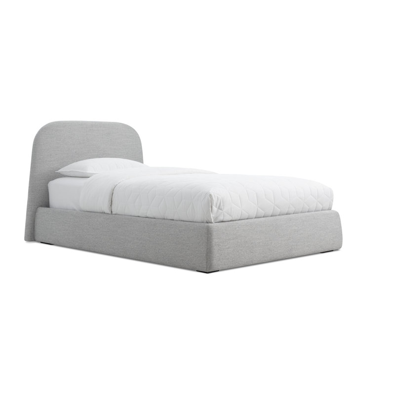 Lid Upholstered Bed, Vesper Light Grey