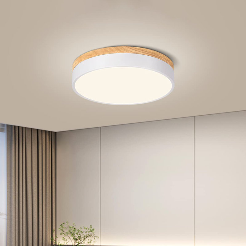 Plafonnier DEL moderne à intensité variable près du plafond, Blanc