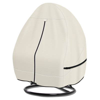 Housse pour chaise à œufs suspendue pour patio - 600D imperméable à l'eau à double siège en osier avec support et support, beige