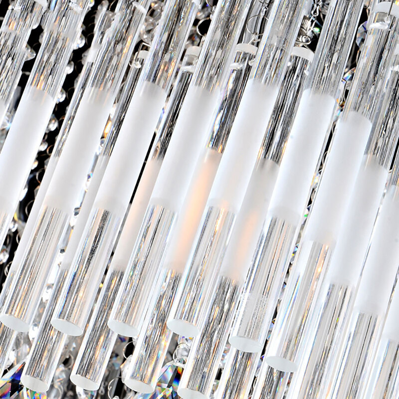 Marsh LED Flush Mount, 35cm H x 80cm W x 80cm D, Crystal/Metal